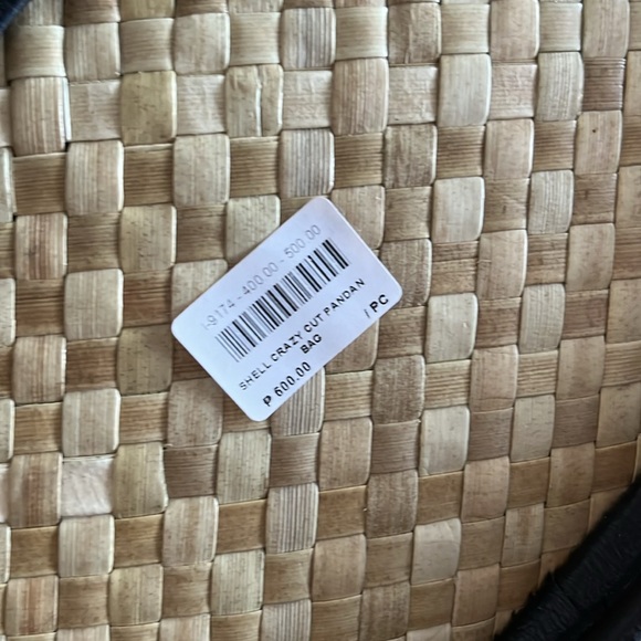 Vintage Style Woven Straw Patchwork Faux Leather Wooden Bag - Picture 12 of 12